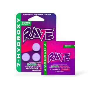 Rave 7-Hydroxy Sublingual Chewable Tablets Sour Grape 50mg per Tablet
