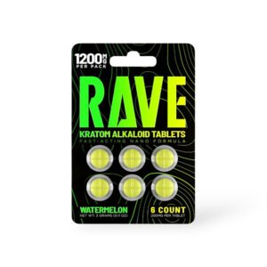 Rave Kratom Alkaloid Chewable Tablets Watermelon 200mg
