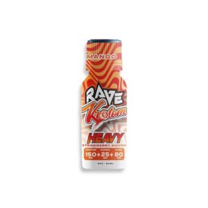 Rave Kratom Heavy Kratom + Kanna + Gaba Strawberry Mango Extract Shot 2oz