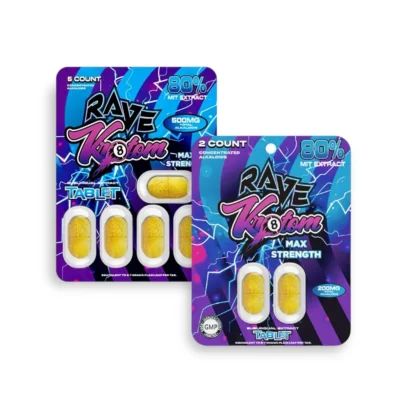 Rave Kratom 100mg Max Strength Tablets 2ct